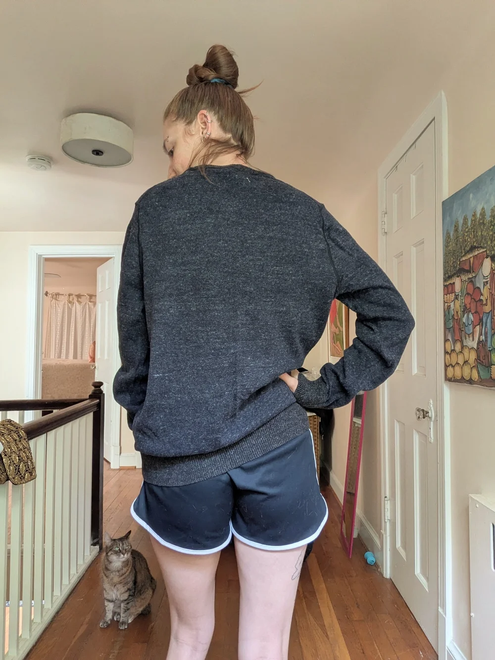 Navy Blue Cotton Crew Neck Sweater from Gap